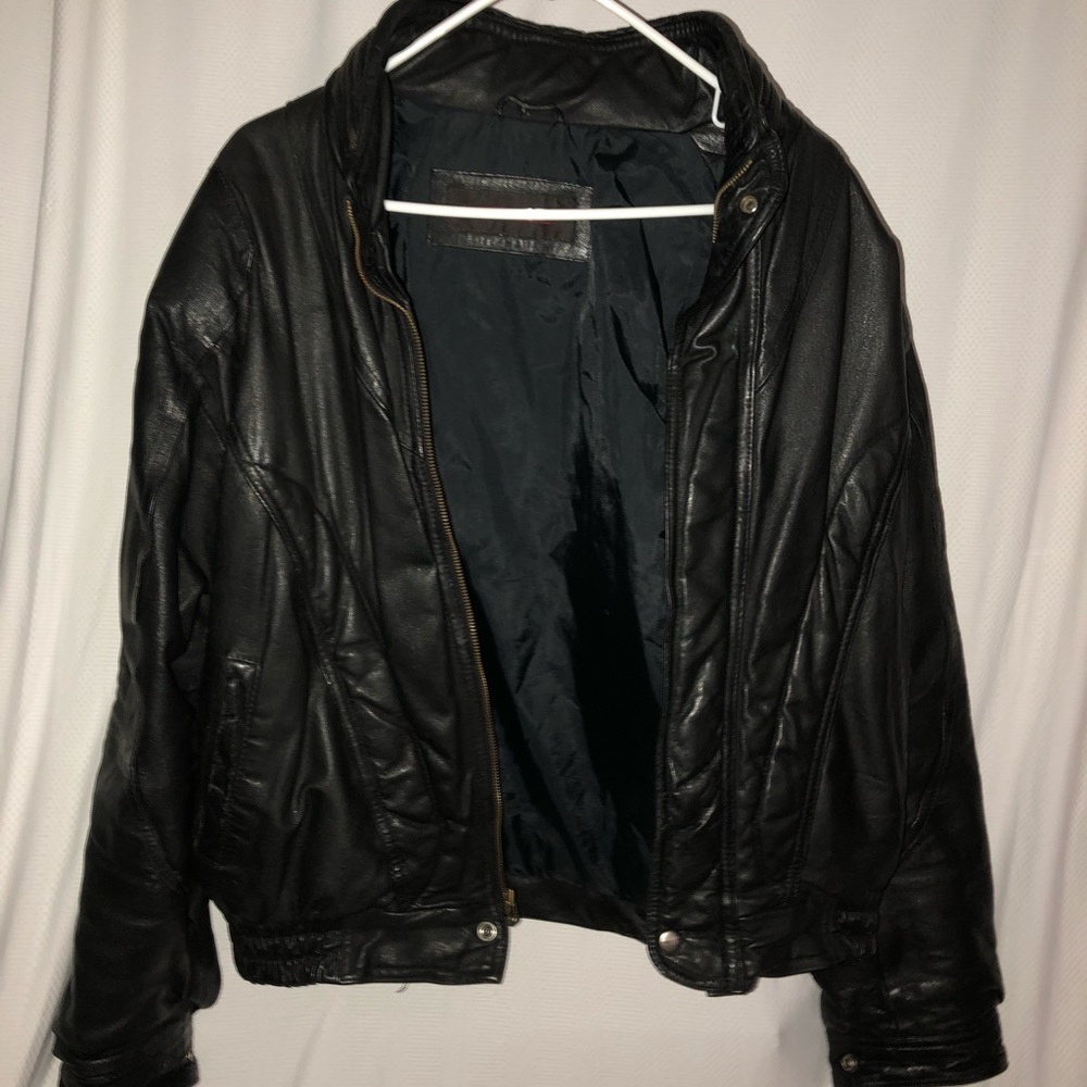 Vintage Black Mirage Leather Jacket